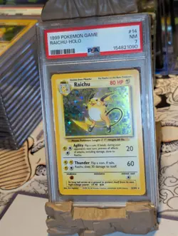 1999 Pokemon Base Set Raichu Holo #14 PSA 7 NM - ONE OWNER - Pro Shipping - Image 2