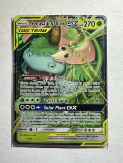 Pokemon TCG Venusaur & Snivy GX 1/236 Sm-Cosmic Eclipse Ultra Rare TAG TEAM NM - Image 1