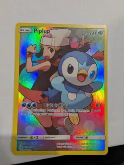 Pokemon TCG Piplup Holo Full Art Secret Rare Cosmic Eclipse 239/236 - Image 1
