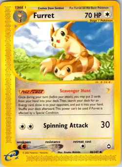 Furret 48 Uncommon Aquapolis Pokemon Near Mint - Image 1