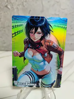 Mikasa Ackerman Trading Card Waifu Goddess Story Anime Girl holo Karte Manga - Image 1