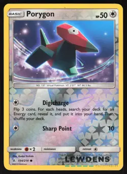 Porygon - 154/214 - Reverse Holo Common - Unbroken Bonds - Pokemon Card - Image 1