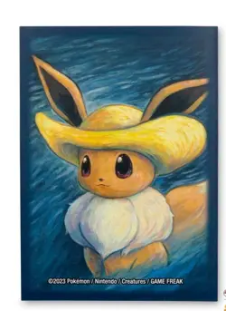 Pokemon Center x Van Gogh Museum: Eevee Inspired Straw Hat Card Sleeves (65) ✅ - Image 1