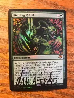 Magic the Gathering MTG foil Birthing Ritual Modern Horizons 3 signed NM - Image 2