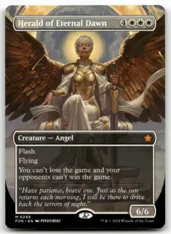 Herald of Eternal Dawn Borderless MTG Foundations 299 M NM - Image 1