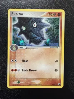 Pupitar 70/115 EX Unseen Forces 2005 Reverse Holo Stamped Pokemon Card TCG LP - Image 1