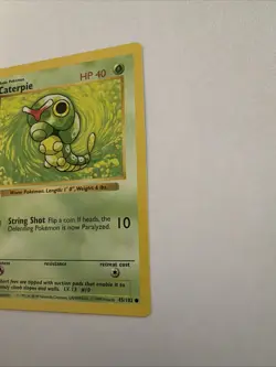 1999 Pokemon Base Set Caterpie #45/102 1st Edition Shadowless LP - Image 5