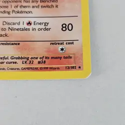 Pokemon TCG Ninetales 12/102 Black Flame Base Set Holo Rare WoTC Wizards Mp - Image 3