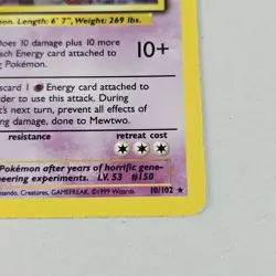 Mewtwo 10/102 Holo Rare Base Set Unlimited Pokemon English Lp Wizards West Coast - Image 3