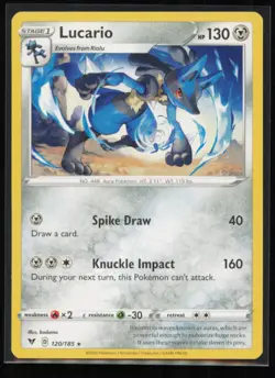 Lucario 120/185 Pokemon Vivid Voltage Rare Lightly Played - Image 1