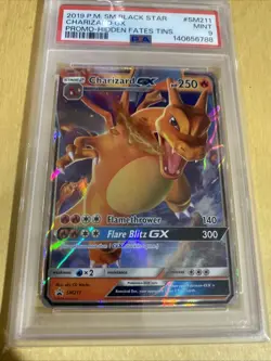 2019 Pokemon SM Hidden Fates Tin Charizard GX Black Star Promo SM211 PSA 9 MINT - Image 3