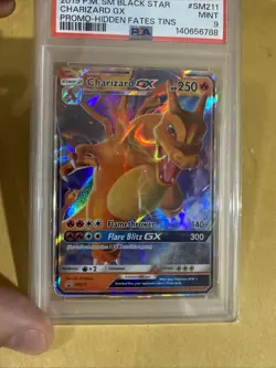 2019 Pokemon SM Hidden Fates Tin Charizard GX Black Star Promo SM211 PSA 9 MINT - Image 4