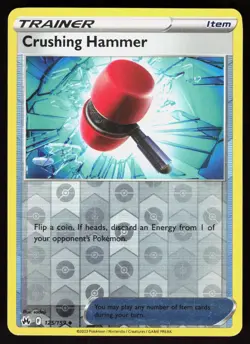 Crushing Hammer 125/159 Uncommon Crown Zenith Pokemon Reverse Holo LP - Image 1