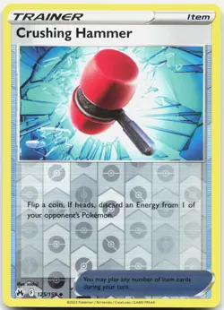 Crushing Hammer 125/159 Uncommon Crown Zenith Pokemon Reverse Holo Near Mint - Image 1