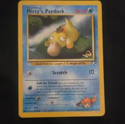Wizards Pokemon TCG Gym Heroes Misty's Psyduck W stamp 54/132 Common 1999 50 HP - Image 1