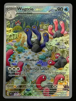 Wugtrio 224/091 Illustration Rare Paldean Fates Pokemon Near Mint - Image 1