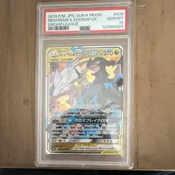 Pokemon Reshiram & Zekrom GX 036/049 SM11b Dream League Holo Japanese PSA 10 - Image 1
