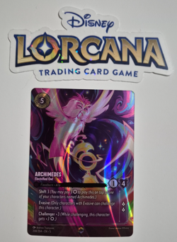 Disney Lorcana Enchanted Shimmering Skies Archimedes Electrified Owl NM Rare - Image 1