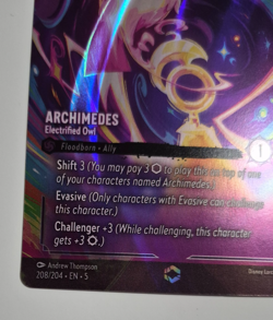 Disney Lorcana Enchanted Shimmering Skies Archimedes Electrified Owl NM Rare - Image 5