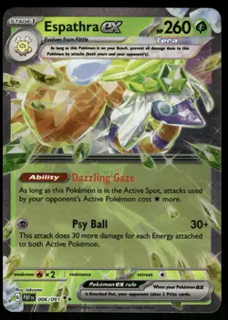 Espathra ex 006/091 SV: Paldean Fates Pokemon Card - Image 1
