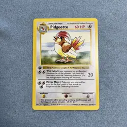 Pidgeotto 1st Edition Base Set Shadowless Rare 22/102 Pokemon Card NM - Image 1