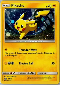 Pokemon Card - Pikachu - SM81 Sun & Moon Promo Holo Lightly Played - Image 1