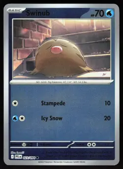 Swinub 023/094 Common Phantasmal Flames Pokemon Reverse Holo Near Mint - Image 1