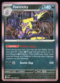 Toxtricity 068/094 Rare Phantasmal Flames Pokemon Holo Near Mint - Image 1
