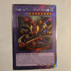 Yugioh Starving Venom Fusion Dragon Platinum Secret Rare RA04 - Image 1