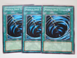 3X MYSTICAL SPACE TYPHOON 3X PLAYSET MP/LP YUGIOH! ENGLISH - Image 1