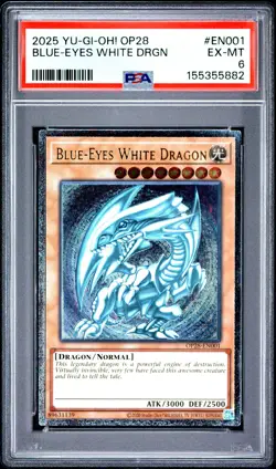 Blue Eyes White Dragon OP28-EN001 Ultimate Rare Yugioh PSA 6 *882 - Image 1
