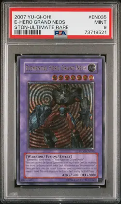 Elemental Hero Grand Neos STON-EN035 Ultimate Rare EURO Yugioh PSA 9 *521 - Image 1