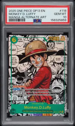2025 ONE PIECE OP13-CARRYING ON HIS WILL #118 MONKEY D. LUFFY PSA 10 - Image 1