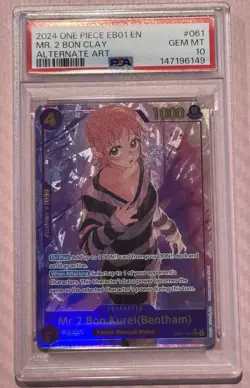 2024 One Piece EB01 EN Mr. 2 Bon Clay Alternate Art PSA 10 - Image 2