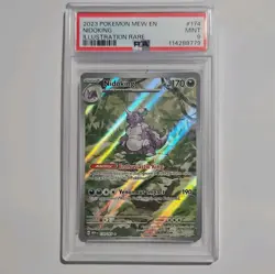 Nidoking 170 HP Illustration Rare Holo Pokemon Card 174/165 SV 151 English PSA 9 - Image 1