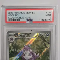 Nidoking 170 HP Illustration Rare Holo Pokemon Card 174/165 SV 151 English PSA 9 - Image 3