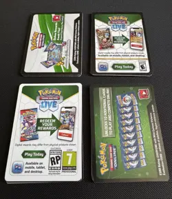 40 Pokemon TCG Online Code Cards Lot Sword & Shield, Sun & Moon, XY Mixed Codes - Image 1
