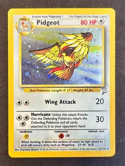 Pidgeot SWIRL! 14/130 Base Set 2 Pokemon Card TCG Vintage WOTC Holo Rare Lp/Vlp - Image 1