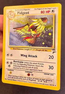 Pidgeot SWIRL! 14/130 Base Set 2 Pokemon Card TCG Vintage WOTC Holo Rare Lp/Vlp - Image 3