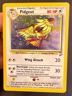 Pidgeot SWIRL! 14/130 Base Set 2 Pokemon Card TCG Vintage WOTC Holo Rare Lp/Vlp - Image 4