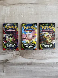 3 x (Factory Sealed) 🔥Pokemon TCG Cards Perfect Order Booster Packs ✅ - Image 1