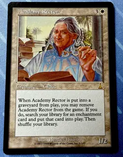 Academy Rector 1/143 Urza's Destiny VINTAGE 1999 Magic The Gathering - Image 1