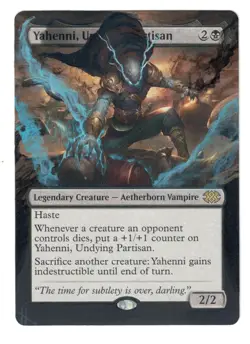 Yahenni Undying Partisan Full Art MTG Magic Commander Extended Borderless Black - Image 1