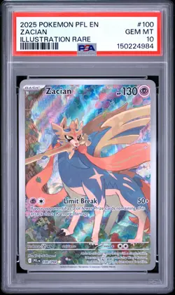 2025 POKEMON PFL EN-PHANTASMAL FLAMES ILLUSTRATION RARE #100 ZACIAN PSA 10 - Image 1