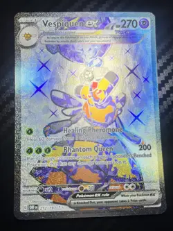 VESPIQUEN EX 212/197 OBSIDIAN FLAMES POKEMON (ULTRA RARE FULL ART, NM) - Image 1