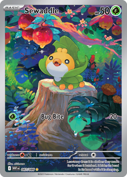 NM-Mint Sewaddle - 087/086 - Illustration Rare Pokemon White Flare - Image 1