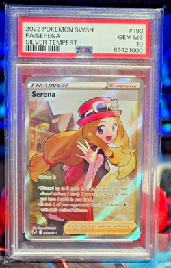 Pokemon Serena Full Art Ultra Rare Holo Silver Tempest 193/195 PSA 10 2022 - Image 1
