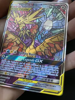 Pokemon TCG Moltres Zapdos & Articuno GX SM210 - CREASE - Image 3