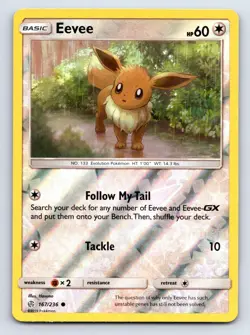 Eevee 167/236 Common Cosmic Eclipse Pokemon Reverse Holo Near Mint - Image 1