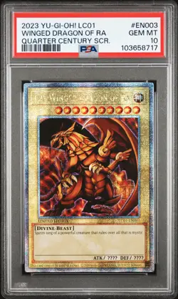 2023 QUARTER CENTURY SECRET RARE #EN003 THE WINGED DRAGON OF RA PSA 10 - Image 1